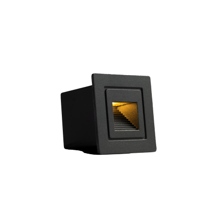 Recessed LED Stair light - Square Black 2W-S 3000K