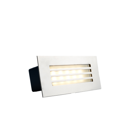 Recessed LED Stair light - Rectangle Horizontal Chrome 4W-L 3000K
