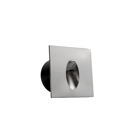 Recessed LED Stair light - Square Chrome 1W 3000K