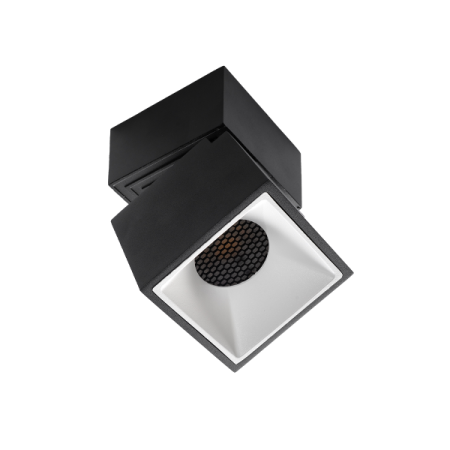 Surface Led Movable Cylinder Downlight Square Black 3000K 10W